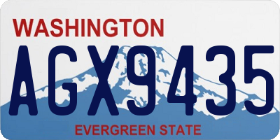 WA license plate AGX9435