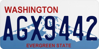 WA license plate AGX9442