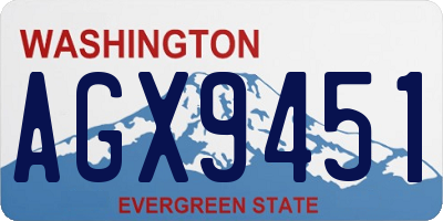 WA license plate AGX9451