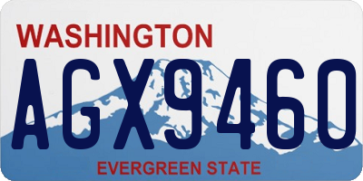 WA license plate AGX9460