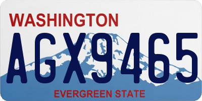WA license plate AGX9465