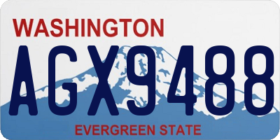 WA license plate AGX9488