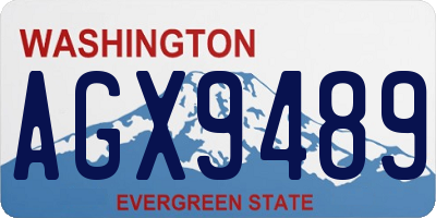WA license plate AGX9489
