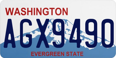 WA license plate AGX9490
