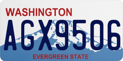 WA license plate AGX9506
