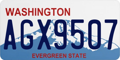 WA license plate AGX9507