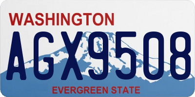 WA license plate AGX9508