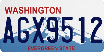WA license plate AGX9512