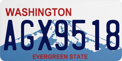 WA license plate AGX9518
