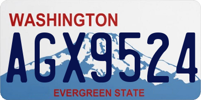 WA license plate AGX9524