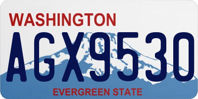 WA license plate AGX9530