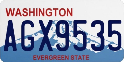 WA license plate AGX9535