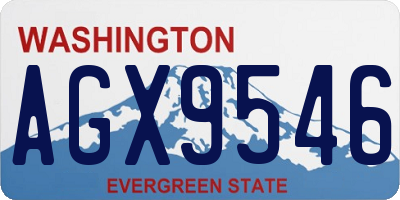 WA license plate AGX9546