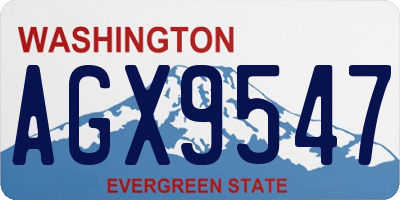 WA license plate AGX9547