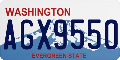 WA license plate AGX9550