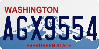 WA license plate AGX9554