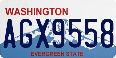 WA license plate AGX9558