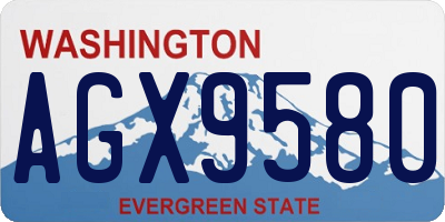 WA license plate AGX9580