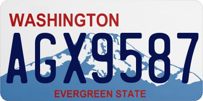 WA license plate AGX9587