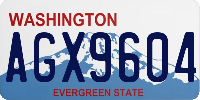 WA license plate AGX9604