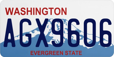 WA license plate AGX9606