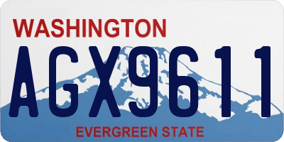 WA license plate AGX9611