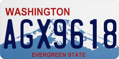 WA license plate AGX9618