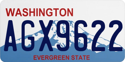 WA license plate AGX9622