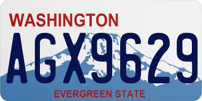 WA license plate AGX9629