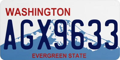 WA license plate AGX9633