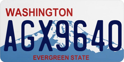 WA license plate AGX9640