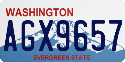 WA license plate AGX9657