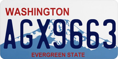 WA license plate AGX9663