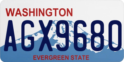 WA license plate AGX9680