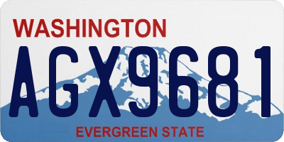 WA license plate AGX9681