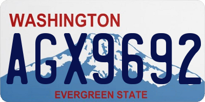 WA license plate AGX9692