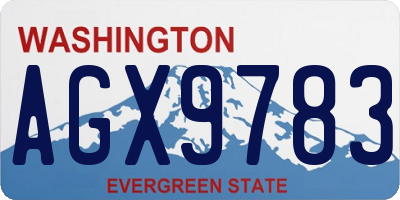 WA license plate AGX9783