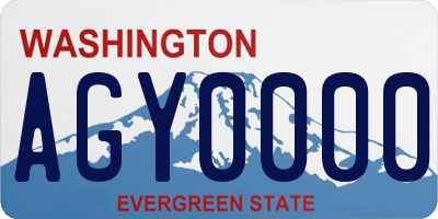 WA license plate AGY0000