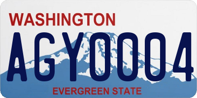 WA license plate AGY0004