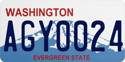 WA license plate AGY0024