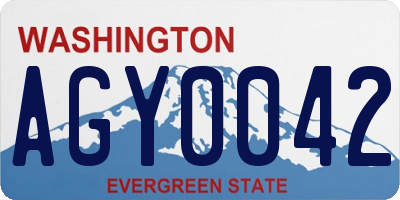 WA license plate AGY0042