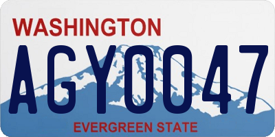 WA license plate AGY0047