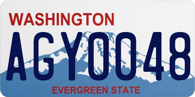 WA license plate AGY0048