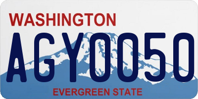 WA license plate AGY0050