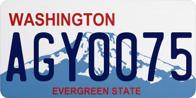 WA license plate AGY0075