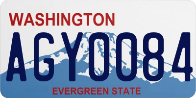 WA license plate AGY0084