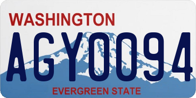 WA license plate AGY0094