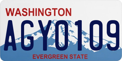 WA license plate AGY0109