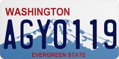 WA license plate AGY0119