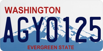 WA license plate AGY0125